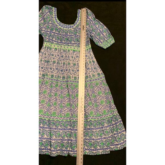 Gretchen Scott Womens Maxi Dress Large All Dolled Up East India Tiered Cotton - Picture 7 of 16